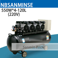 550WX4 - 120 Máy nén khí Oilless Thiết kế câm áp suất cao Gỗ làm việc tại nhà Ứng dụng AC220V Chất lượng cao Sanmin