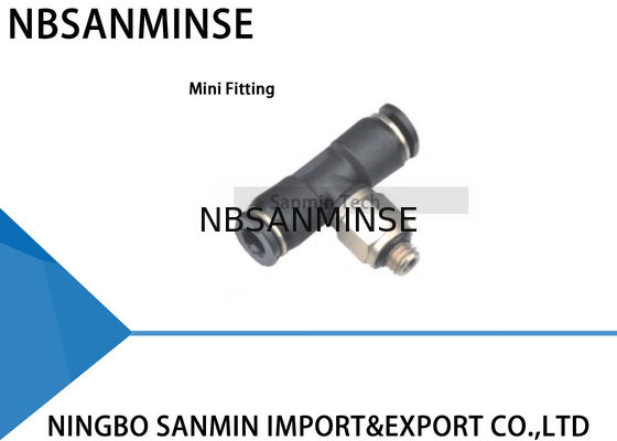PB - C Compact One Touch Lắp phụ kiện nhỏ bằng nhựa Chi nhánh nam Tee Lắp khí nén Đẩy vào đầu nối Sanmin