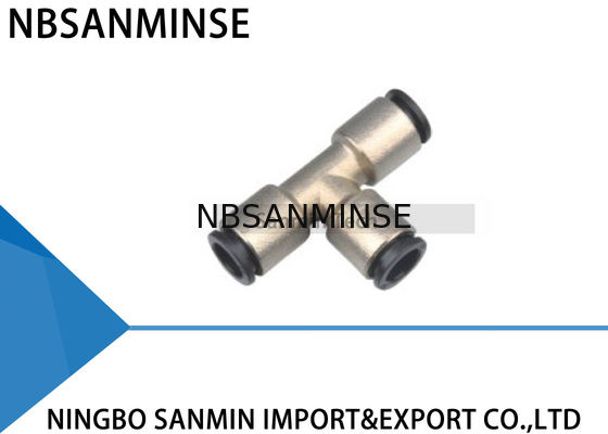 PEP Union Tee Tất cả các đồng thau với tay áo bằng nhựa đẩy để kết nối các phụ kiện ống