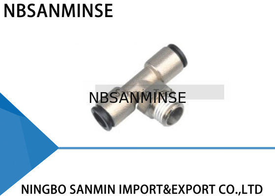 PBP Chi nhánh nam Tee Tất cả các cơ thể bằng đồng với ống nhựa khí nén Ngắt kết nối nhanh phụ kiện không khí