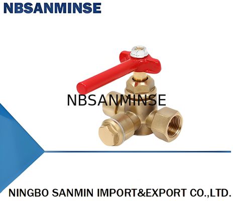 Đồng hồ đo áp suất 1 2 inch 1.6Mpa van ba ngã với thân đồng