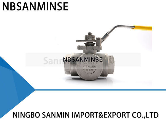 Van bi thủy lực 3 đường cao áp 1 inch 1000psi WOG CF8M3K-1 Đường ống dẫn dầu và ống thép không gỉ SS316