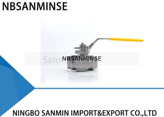 Van bi thủy lực 3 đường cao áp 1 inch 1000psi WOG CF8M3K-1 Đường ống dẫn dầu và ống thép không gỉ SS316