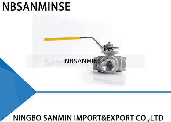 Van bi thủy lực 3 đường cao áp 1 inch 1000psi WOG CF8M3K-1 Đường ống dẫn dầu và ống thép không gỉ SS316