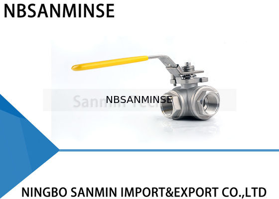 Van bi thủy lực 3 đường cao áp 1 inch 1000psi WOG CF8M3K-1 Đường ống dẫn dầu và ống thép không gỉ SS316