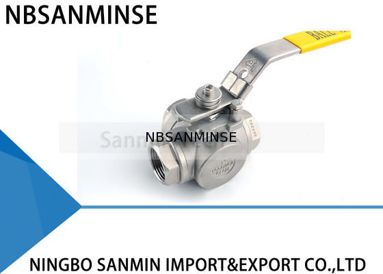 Van bi thủy lực 3 đường cao áp 1 inch 1000psi WOG CF8M3K-1 Đường ống dẫn dầu và ống thép không gỉ SS316