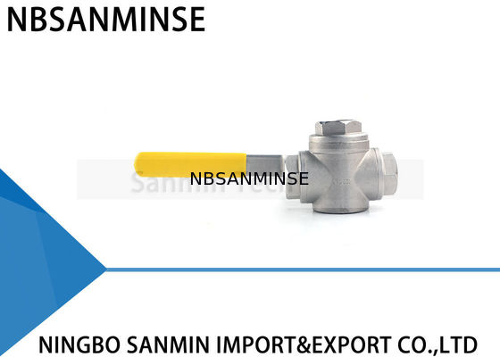 Van bi thủy lực 3 đường cao áp 1 inch 1000psi WOG CF8M3K-1 Đường ống dẫn dầu và ống thép không gỉ SS316