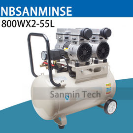 Máy nén khí mini 800WX2 - 55L Oilless Thiết kế câm áp suất cao Gỗ làm việc tại nhà Ứng dụng AC220V Chất lượng cao